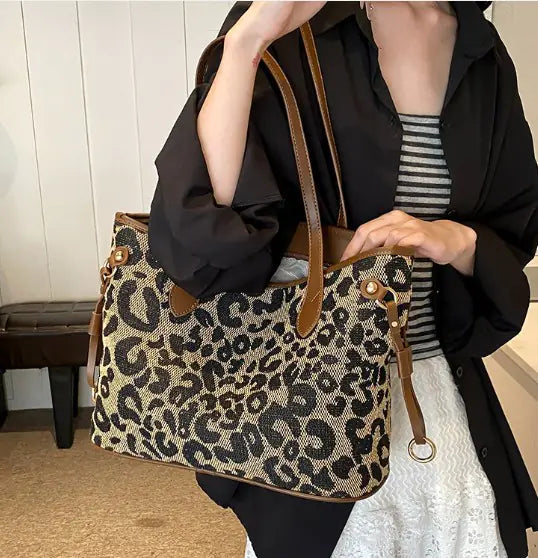 Shoulder Tote Bag Leopard