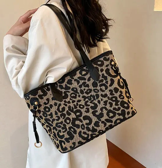 Shoulder Tote Bag Leopard