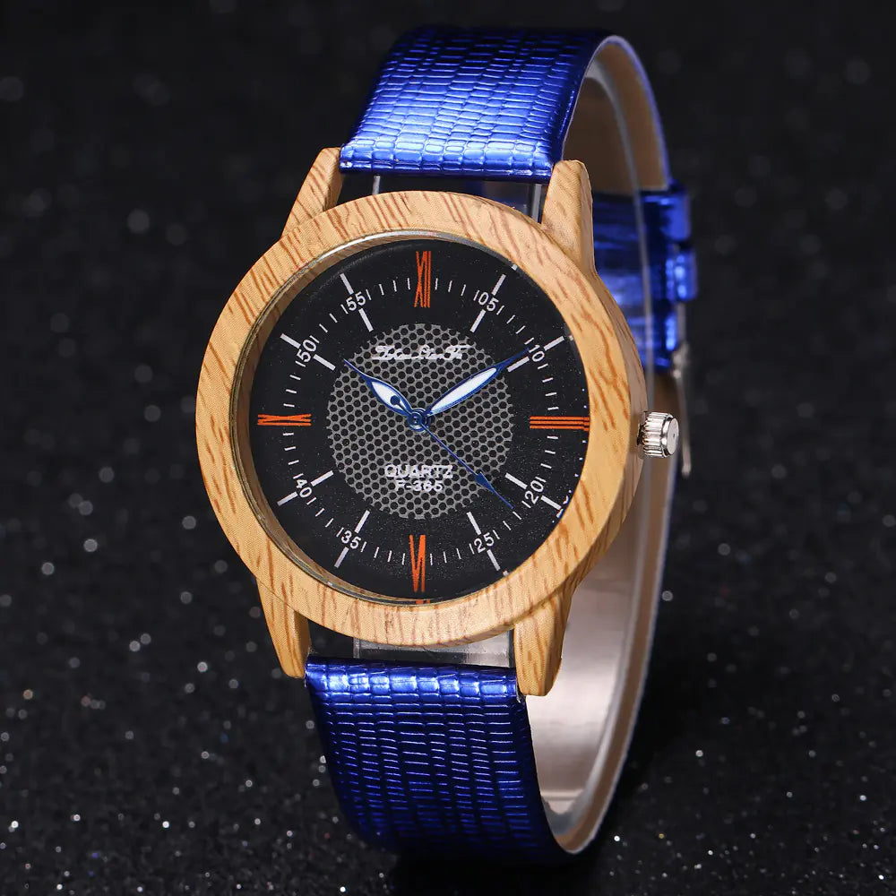 Men's Leather and Wood Watch with Meaningful Design