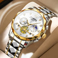 Men's Gold Multi-Function Mechanical Quartz Watch