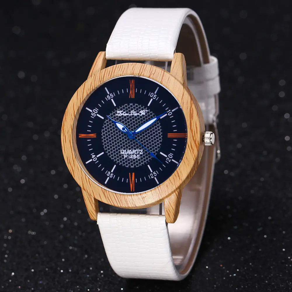 Men's Leather and Wood Watch with Meaningful Design