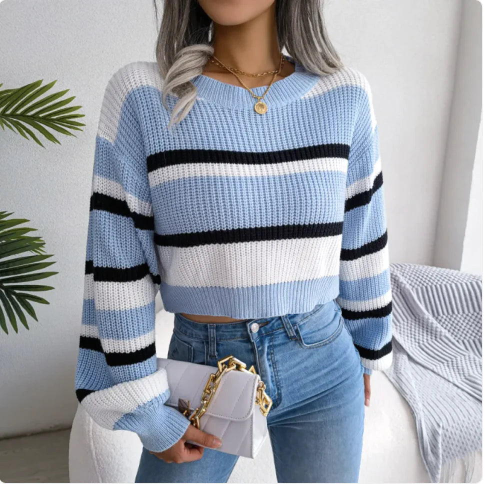 Plunge Neck Long Sleeve Knit