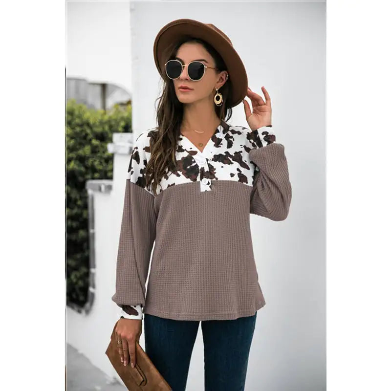Leopard Casual Long-Sleeved Sweater