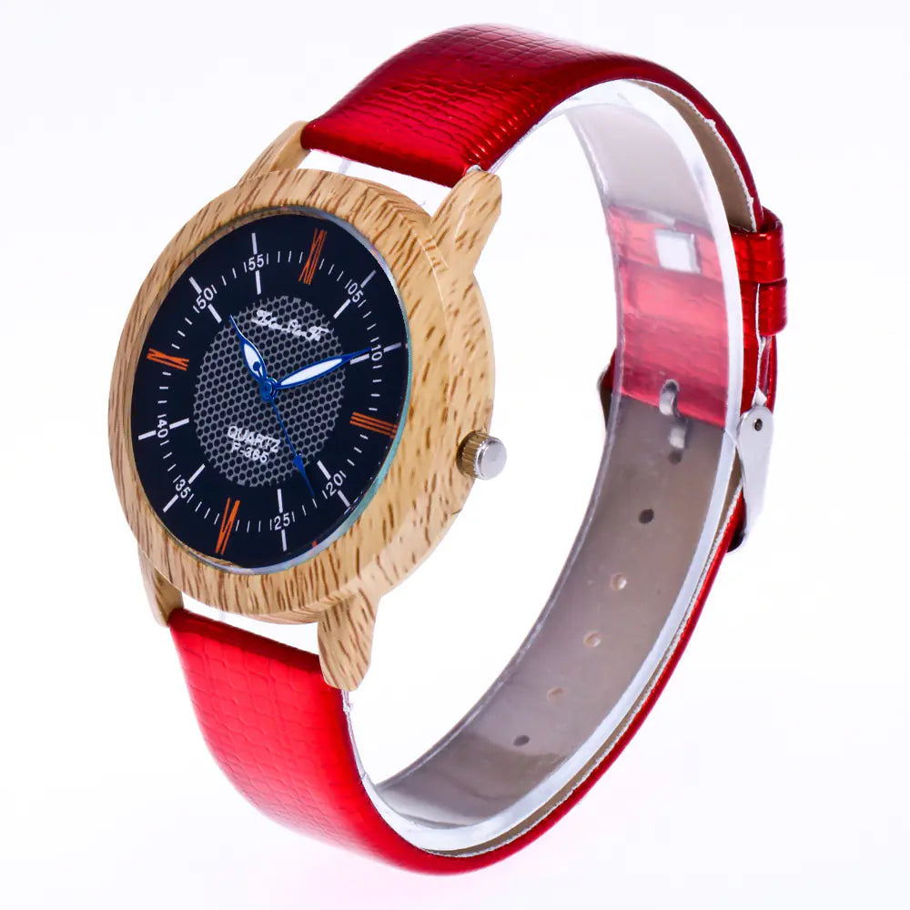 Men's Leather and Wood Watch with Meaningful Design
