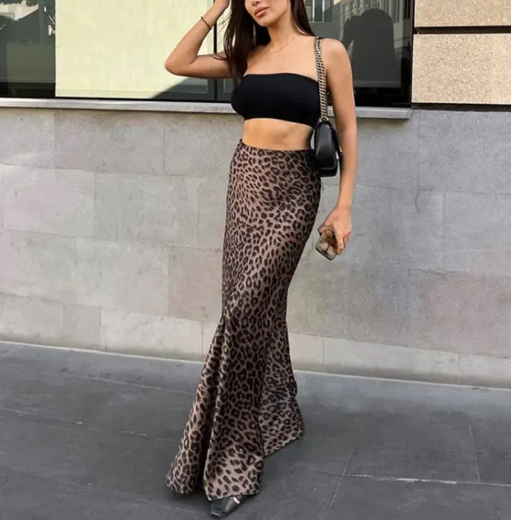 Leopard  Dress Fashion Mermaid Skirt