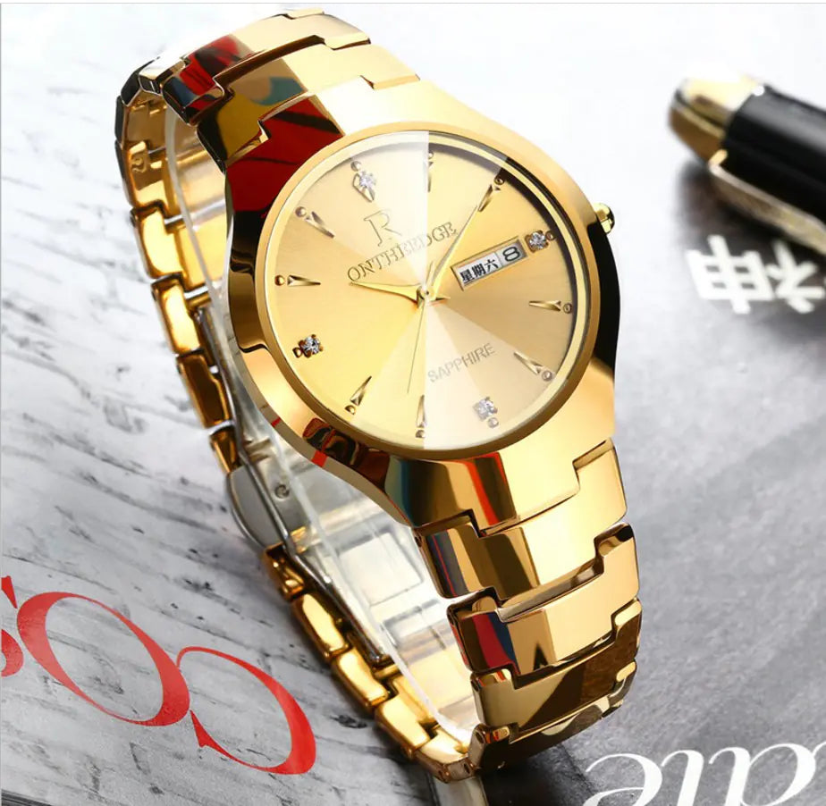 Rose Gold Rectangular Waterproof Watch