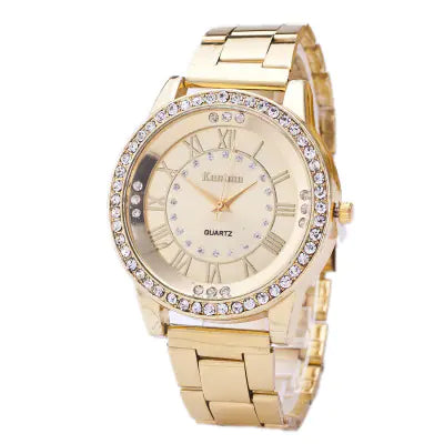 Quartz Watch with Diamond Dial and Elegant Design
