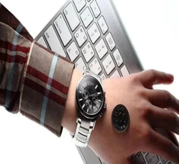 Men's Quartz Three-Eye Watch with Steel Strap