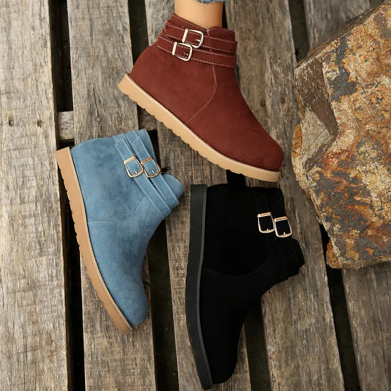 Botas Martin cortas de ante con cremallera lateral