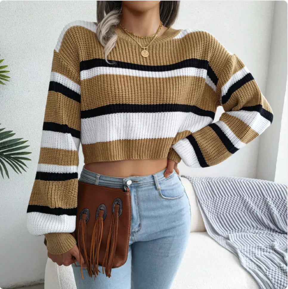 Plunge Neck Long Sleeve Knit