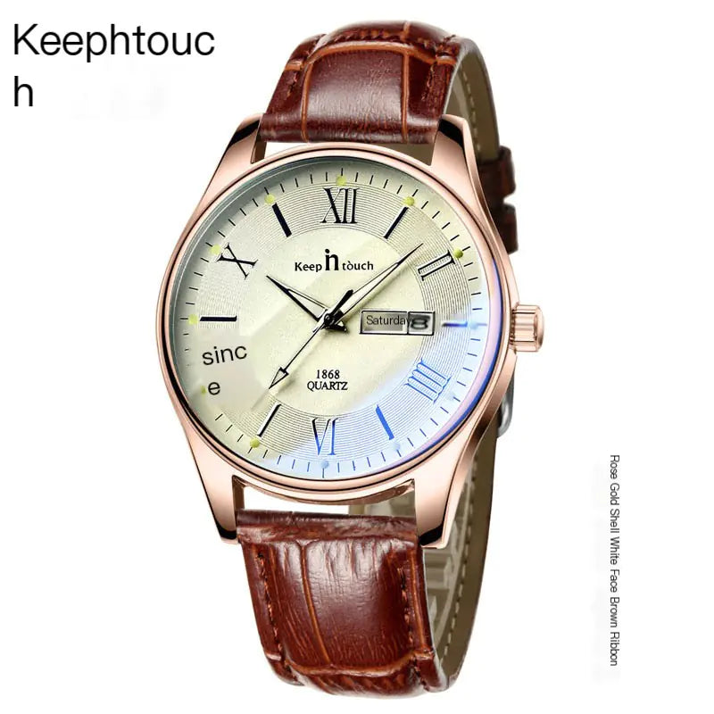 Blue Luminous Dial Black Case Quartz Couple Watch