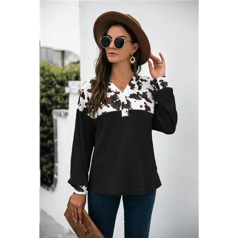 Leopard Casual Long-Sleeved Sweater