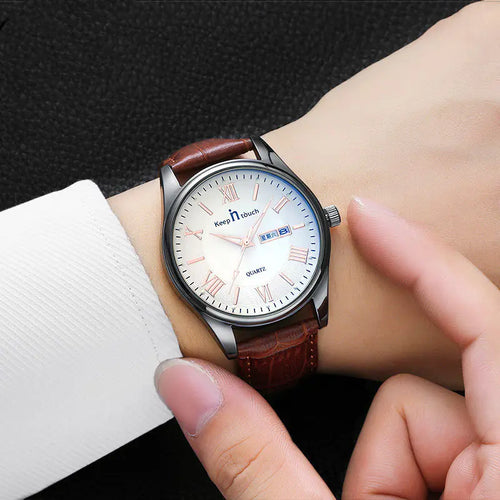 Blue Luminous Dial Black Case Quartz Couple Watch