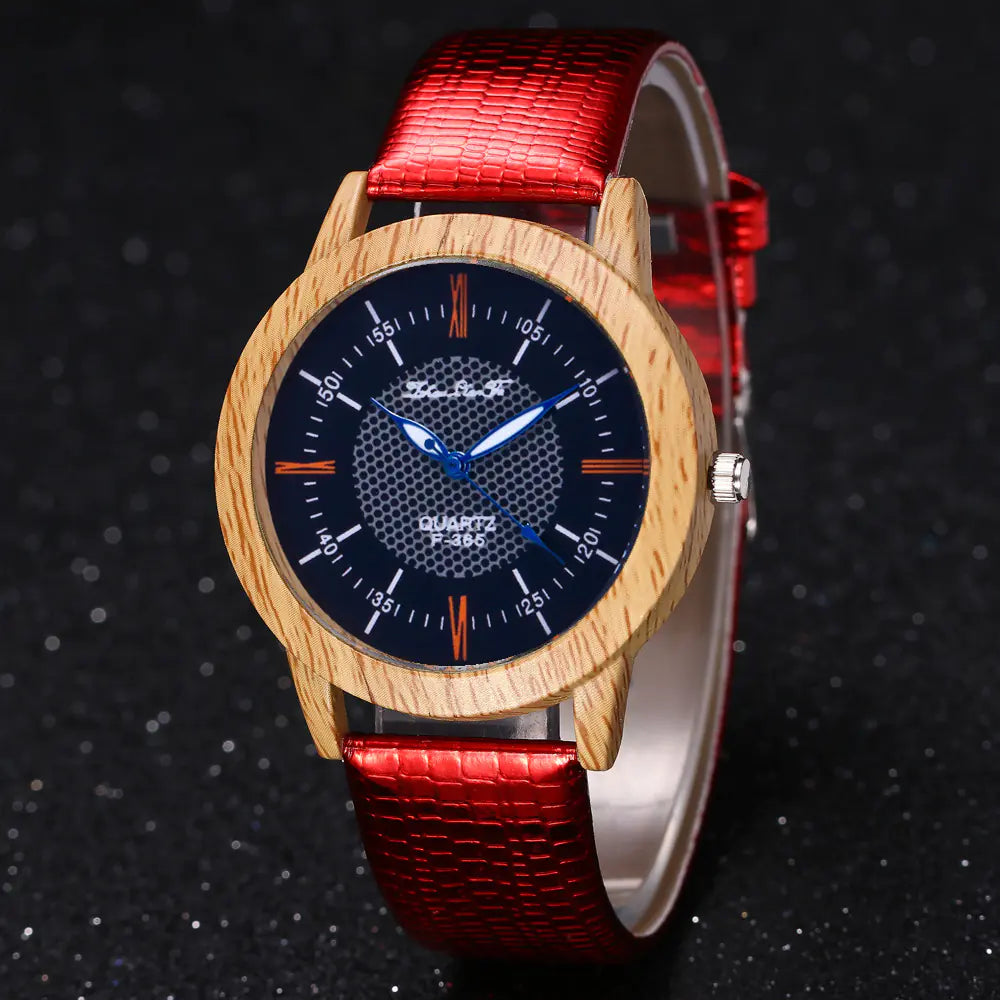 Men's Leather and Wood Watch with Meaningful Design