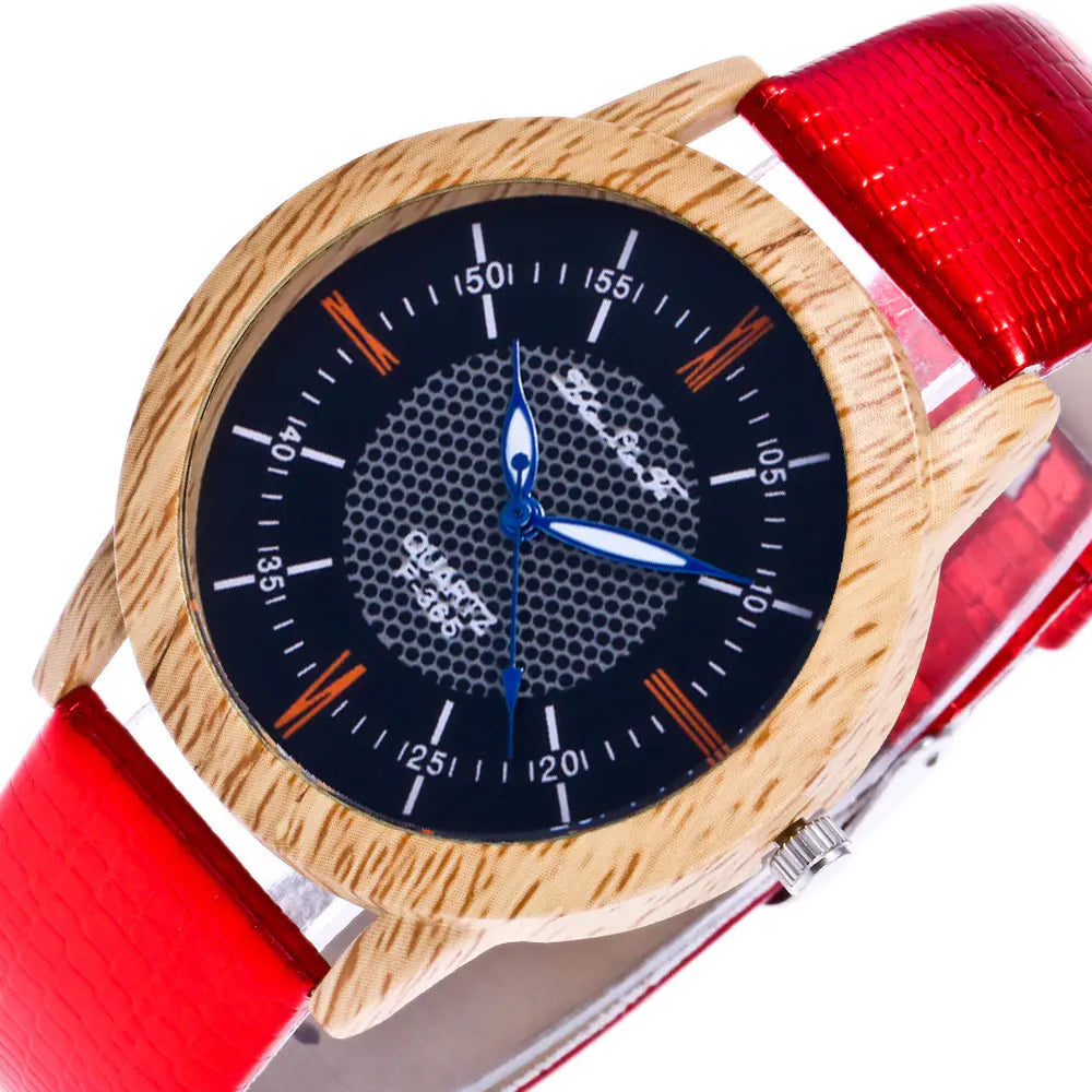 Men's Leather and Wood Watch with Meaningful Design
